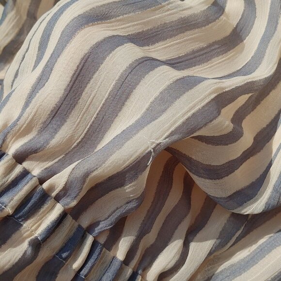 PRETTY GAP Dress Women's Size Large Nautical Stripe Light Navy and Cream - Picture 3 of 7